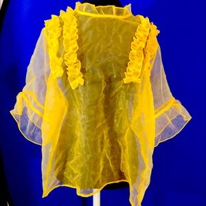 Yellow Ruffled Chiffon Blouse! Sz18/20
